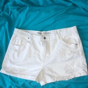 White denim shorts